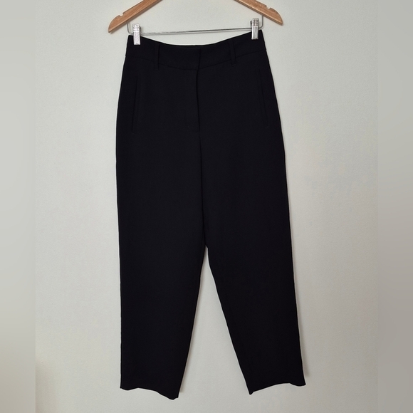 Wilfred Pants - Wilfred Flat Front Womens Trousers Black Textured Side/Back Pockets